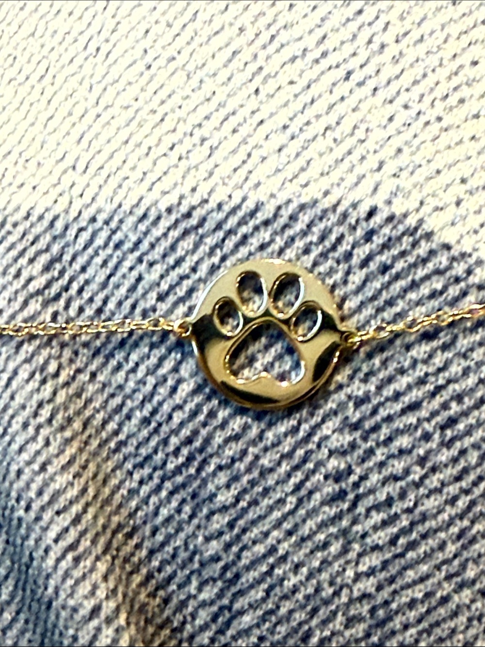 925 with Gold overlay delicate Paw bracelet three jump rings